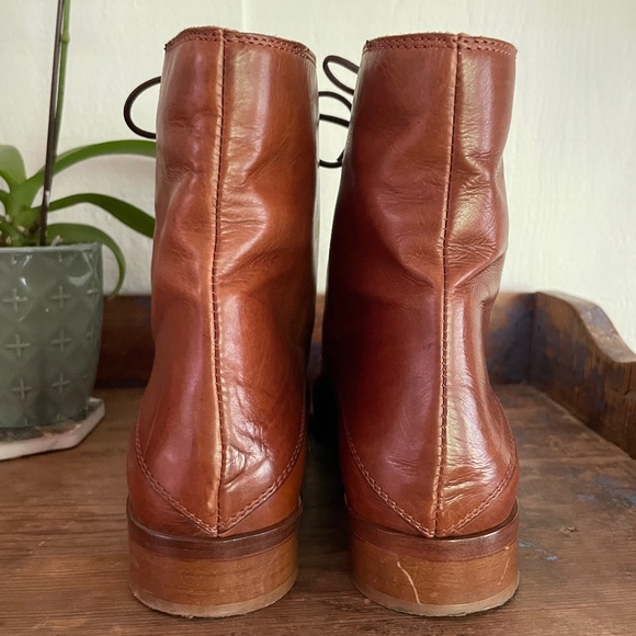 Lace up Leather Ankle Boots made in Florence Italy - Picture 7 of 11